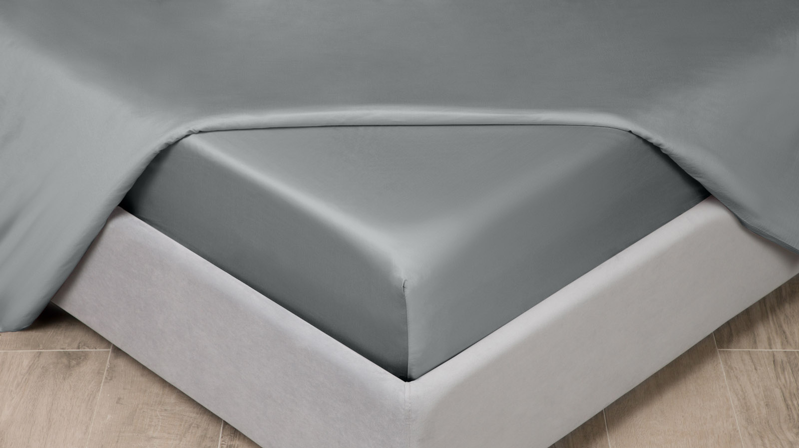 Fitted sheet Solid Tencel Silver hoarfrost 140x200